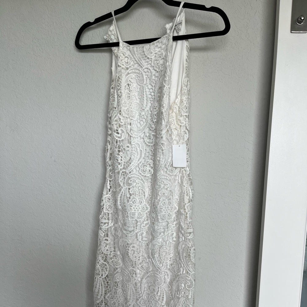 White Lace Charlotte Russe Midi Dress